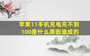 苹果11手机充电充不到100是什么原因造成的