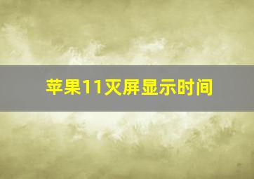 苹果11灭屏显示时间