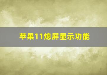 苹果11熄屏显示功能