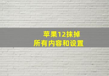 苹果12抹掉所有内容和设置