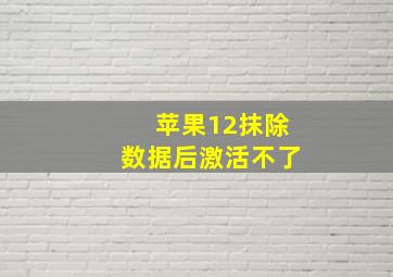 苹果12抹除数据后激活不了