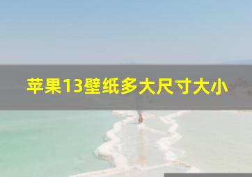 苹果13壁纸多大尺寸大小