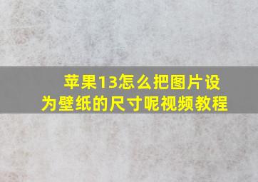 苹果13怎么把图片设为壁纸的尺寸呢视频教程