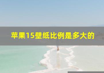 苹果15壁纸比例是多大的