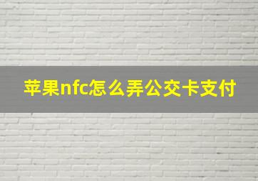 苹果nfc怎么弄公交卡支付