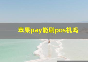 苹果pay能刷pos机吗