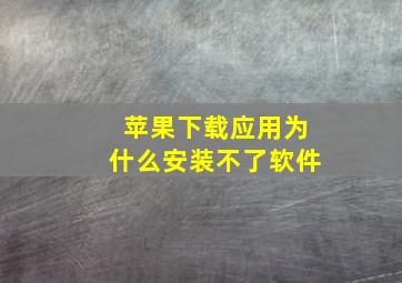 苹果下载应用为什么安装不了软件