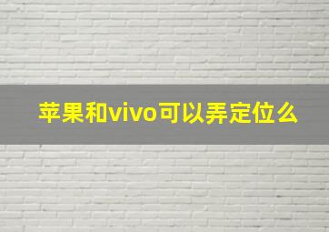 苹果和vivo可以弄定位么