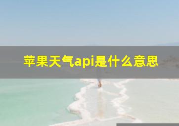 苹果天气api是什么意思