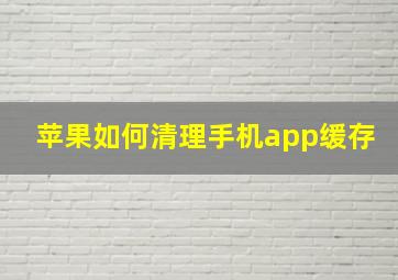 苹果如何清理手机app缓存