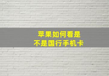 苹果如何看是不是国行手机卡