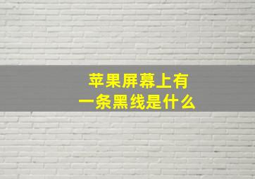 苹果屏幕上有一条黑线是什么