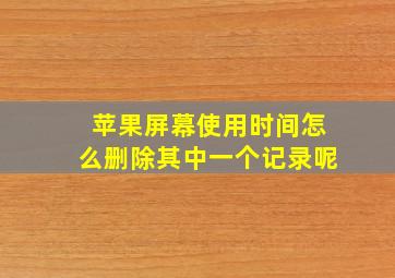 苹果屏幕使用时间怎么删除其中一个记录呢