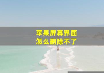 苹果屏幕界面怎么删除不了