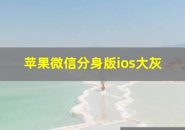 苹果微信分身版ios大灰