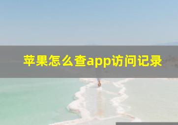 苹果怎么查app访问记录