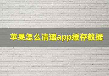 苹果怎么清理app缓存数据