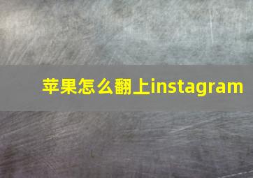 苹果怎么翻上instagram