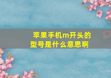 苹果手机m开头的型号是什么意思啊