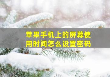 苹果手机上的屏幕使用时间怎么设置密码