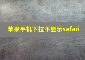 苹果手机下拉不显示safari