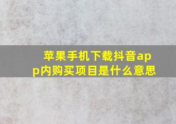 苹果手机下载抖音app内购买项目是什么意思