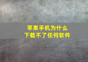 苹果手机为什么下载不了任何软件