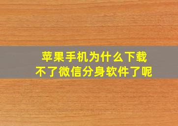 苹果手机为什么下载不了微信分身软件了呢