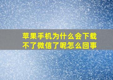 苹果手机为什么会下载不了微信了呢怎么回事