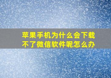 苹果手机为什么会下载不了微信软件呢怎么办