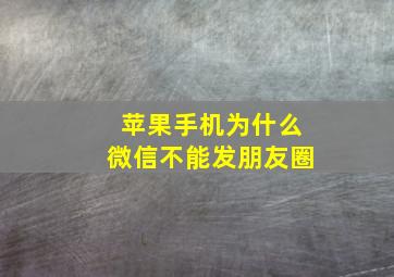 苹果手机为什么微信不能发朋友圈