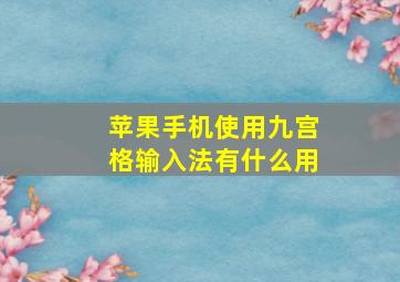 苹果手机使用九宫格输入法有什么用