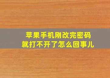 苹果手机刚改完密码就打不开了怎么回事儿