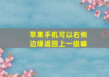 苹果手机可以右侧边缘返回上一级嘛