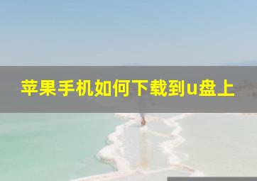 苹果手机如何下载到u盘上