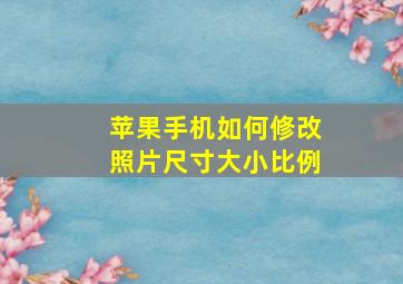 苹果手机如何修改照片尺寸大小比例