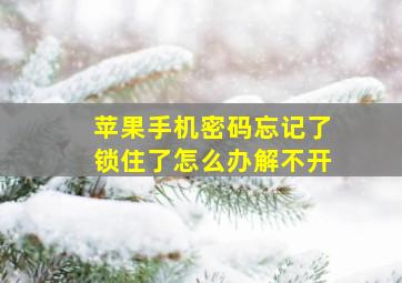 苹果手机密码忘记了锁住了怎么办解不开