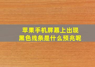 苹果手机屏幕上出现黑色线条是什么预兆呢