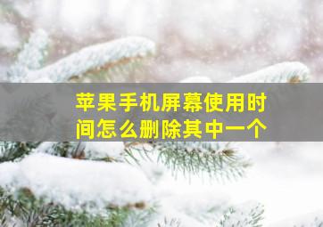 苹果手机屏幕使用时间怎么删除其中一个