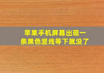 苹果手机屏幕出现一条黑色竖线等下就没了