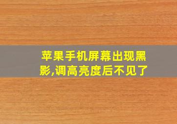 苹果手机屏幕出现黑影,调高亮度后不见了