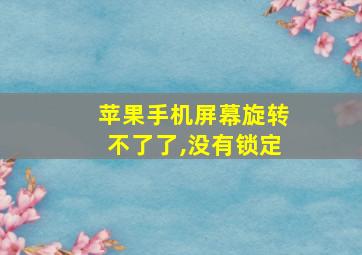 苹果手机屏幕旋转不了了,没有锁定