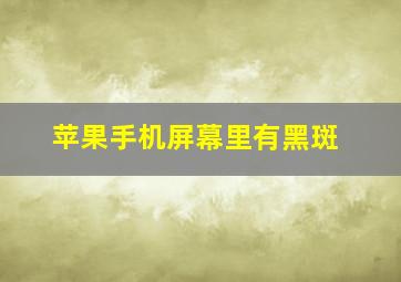 苹果手机屏幕里有黑斑