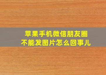 苹果手机微信朋友圈不能发图片怎么回事儿