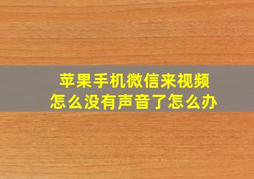 苹果手机微信来视频怎么没有声音了怎么办