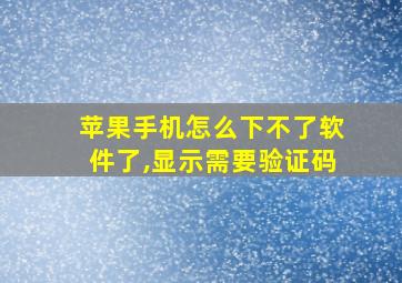 苹果手机怎么下不了软件了,显示需要验证码