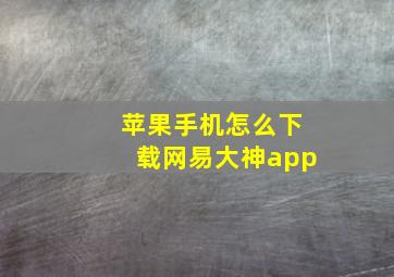 苹果手机怎么下载网易大神app