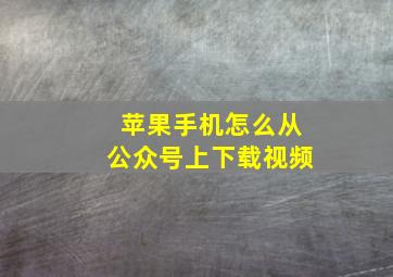 苹果手机怎么从公众号上下载视频