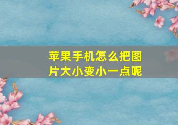 苹果手机怎么把图片大小变小一点呢