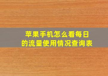 苹果手机怎么看每日的流量使用情况查询表